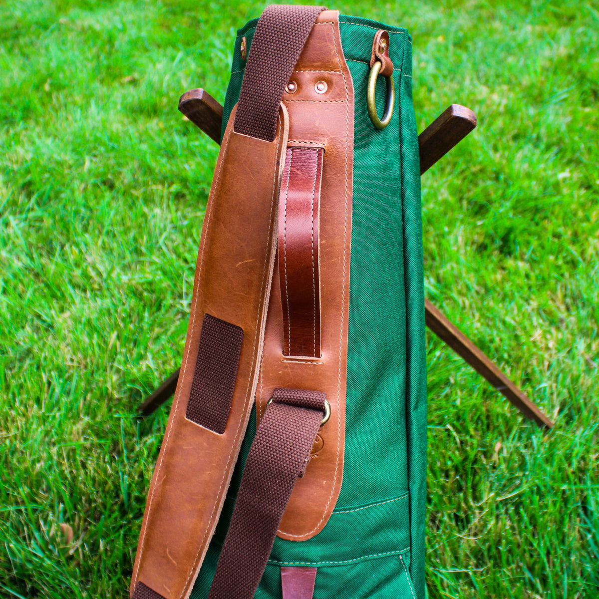 Flannel Cordura/Brown/Bison Leather Trim Sunday Golf Bag – Steurer & Co.