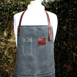 Steurer & Co. Waxed Canvas and Leather Apron. Louisville, KY, #10 Martexin Waxed Duck,