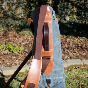 Charcoal Waxed Duck/Brown/Saddle Heritage Leather Trim Sunday Golf Bag