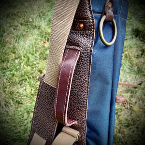 Navy Cordura/Tan/Bison Leather Trim Sunday Golf Bag