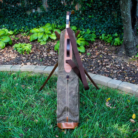 Field Tan Waxed Duck/Brown/Saddle Heritage Leather Trim Sunday Golf Bag