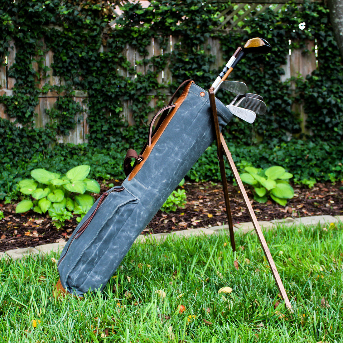 Sunday Golf Bag, Steurer Golf Bag, Steurer & Co., Hand made in Kentucky, Leather Goods, Hickory, Minimalist Golf, Minimalist Bag, Pencil Golf Bag, Leather Goods, Made in the USA