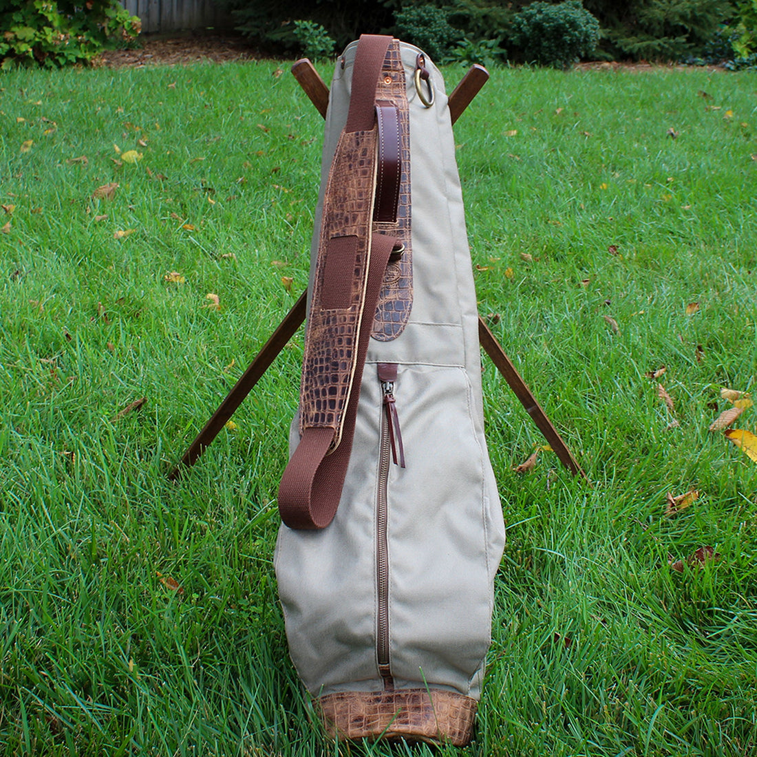 Flannel Cordura, Brown Strap & Croc Leather