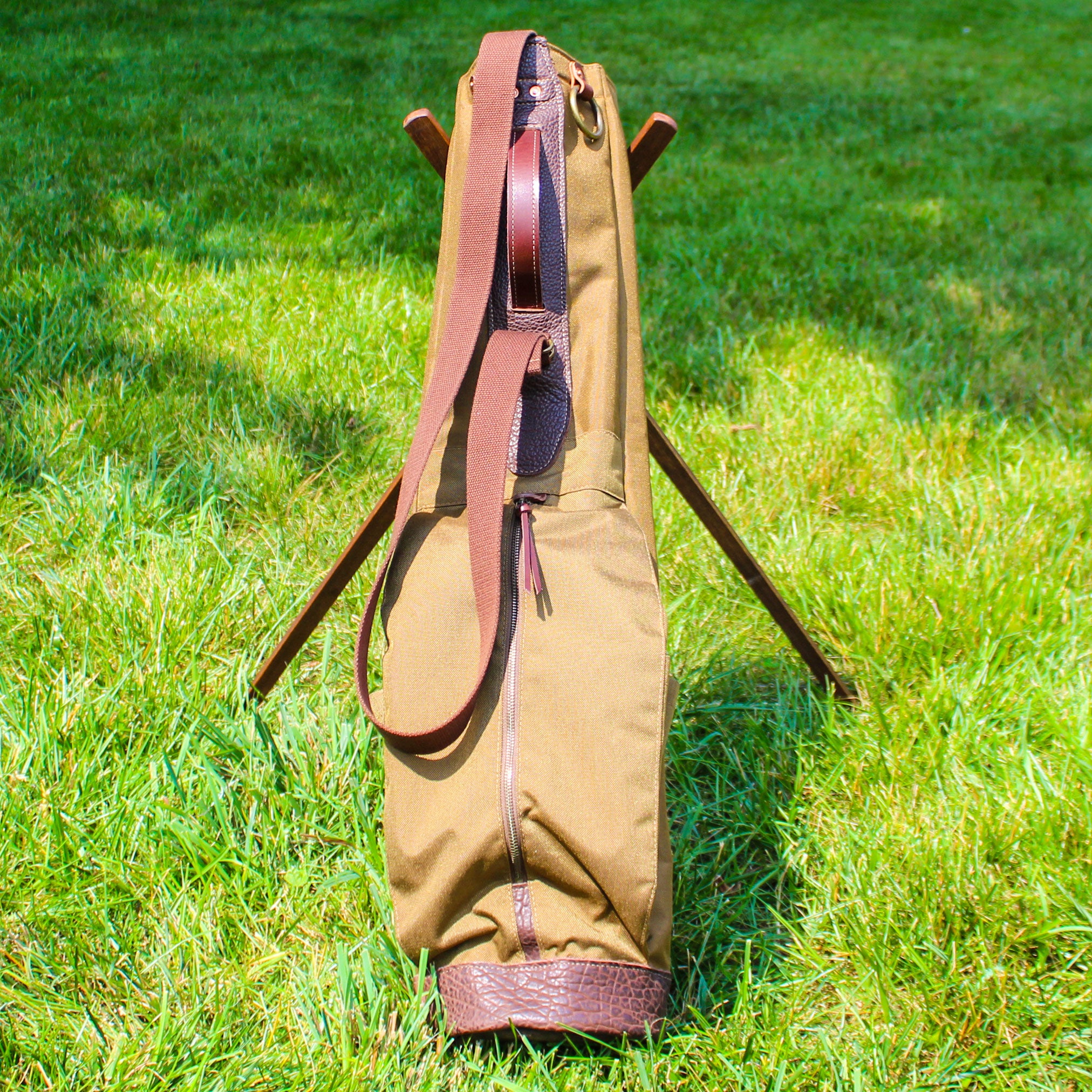 Flannel Cordura/Brown/Bison Leather Trim Sunday Golf Bag – Steurer & Co.