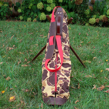 Load image into Gallery viewer, Duck Camo Cordura/Red/Bison Leather Trim Sunday Golf Bag