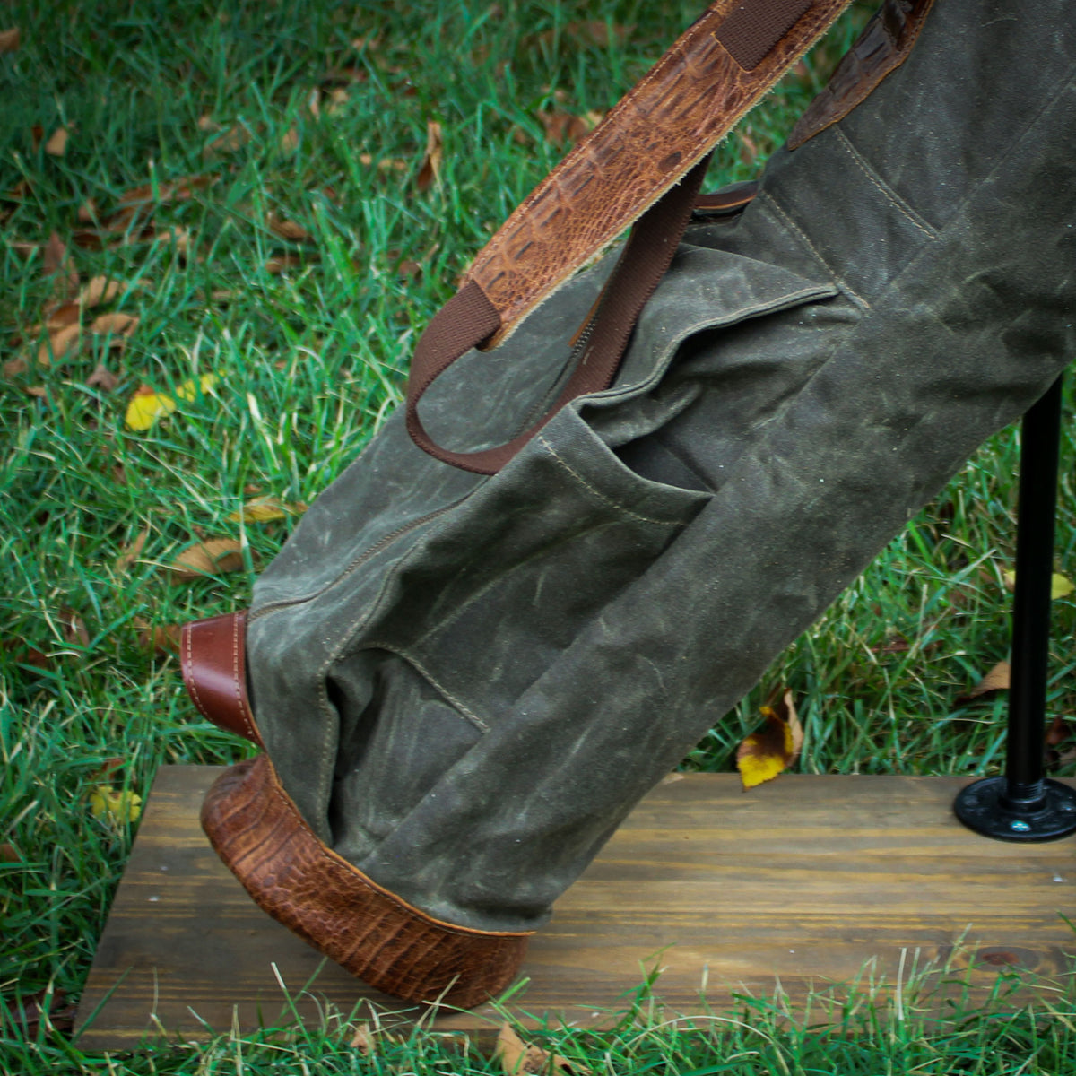 Field Tan Waxed Duck/Brown/Gator Leather Trim