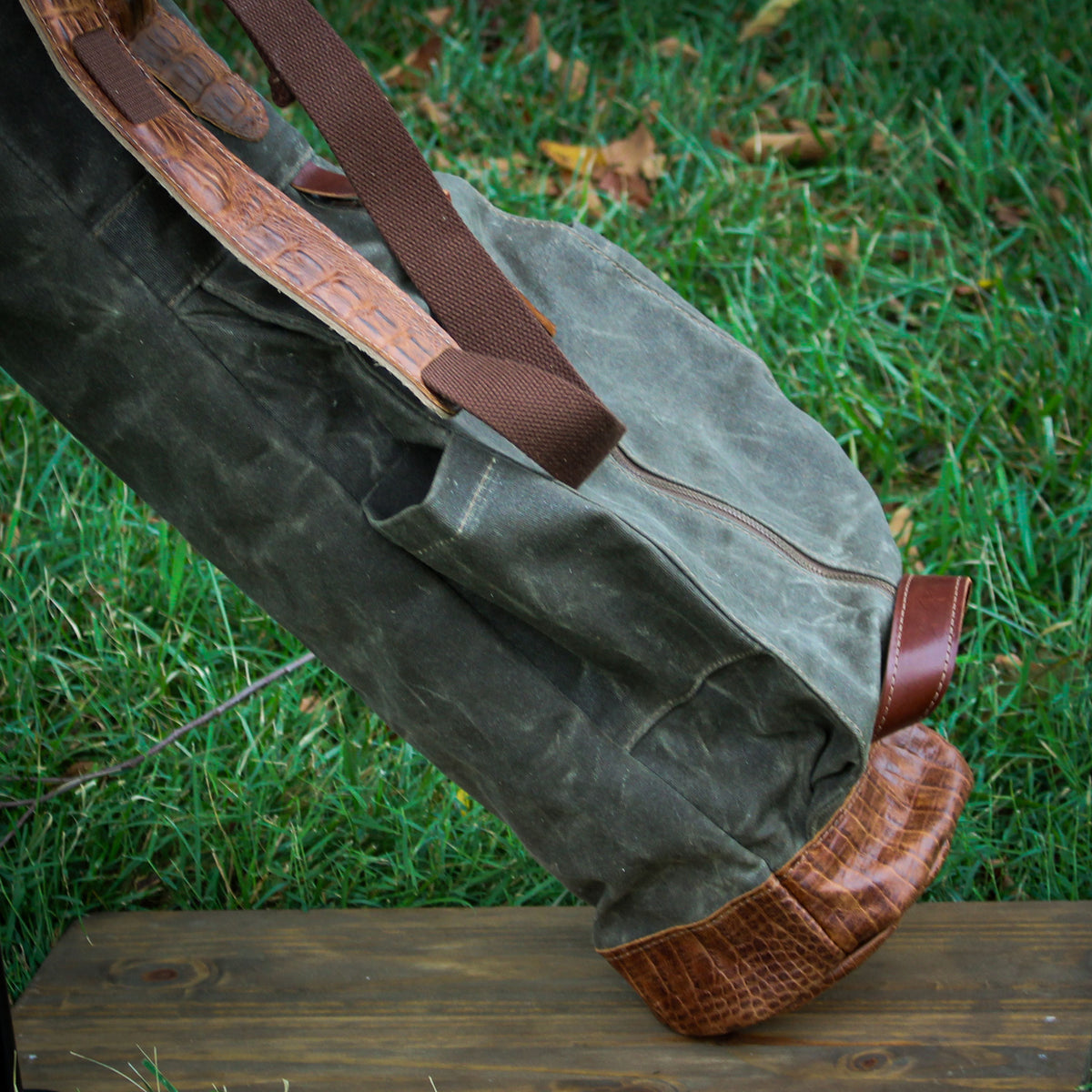 Field Tan Waxed Duck/Brown/Gator Leather Trim