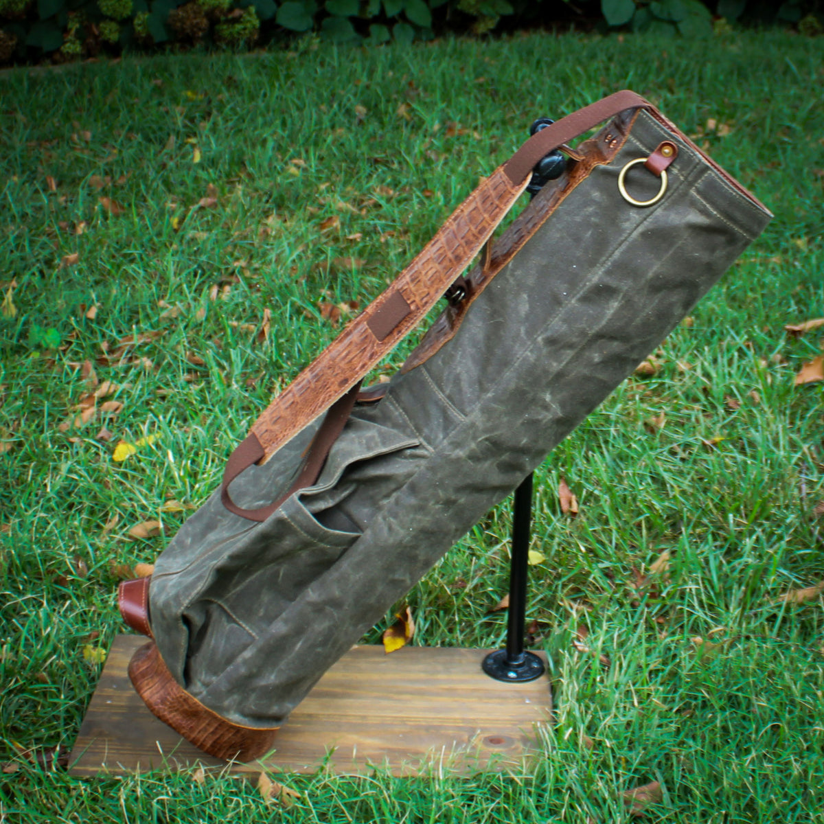 Field Tan Waxed Duck/Brown/Gator Leather Trim