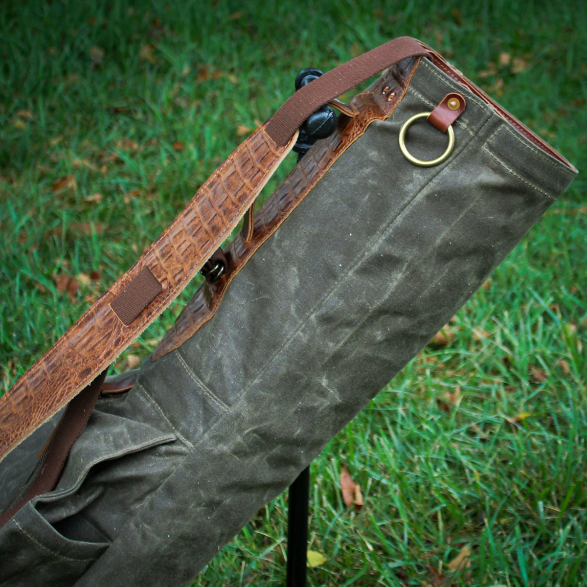 Field Tan Waxed Duck/Brown/Gator Leather Trim