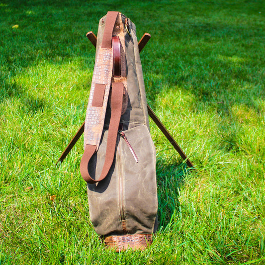 Sunday Golf Bag, Steurer Golf Bag, Steurer & Co., Hand made in Kentucky, Leather Goods, Hickory, Minimalist Golf, Minimalist Bag, Pencil Golf Bag, Leather Goods, Made in the USA