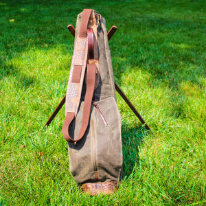 Tumbled Thoroughbred Leather Sunday Golf Bag