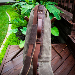 Field Tan Waxed Duck/Brown/Bison Leather Trim Sunday Golf Bag