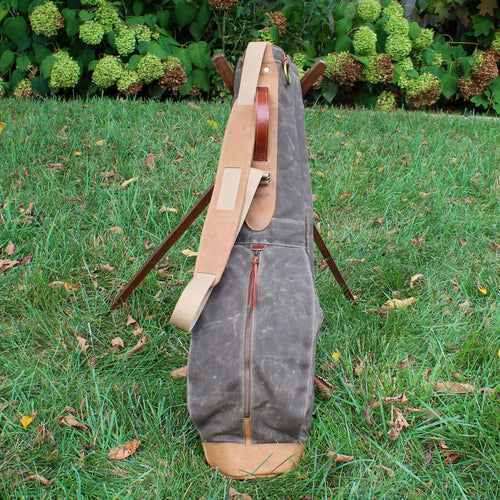 Field Tan Waxed Duck/Tan/NuBuck Leather Trim  Sunday Golf Bag