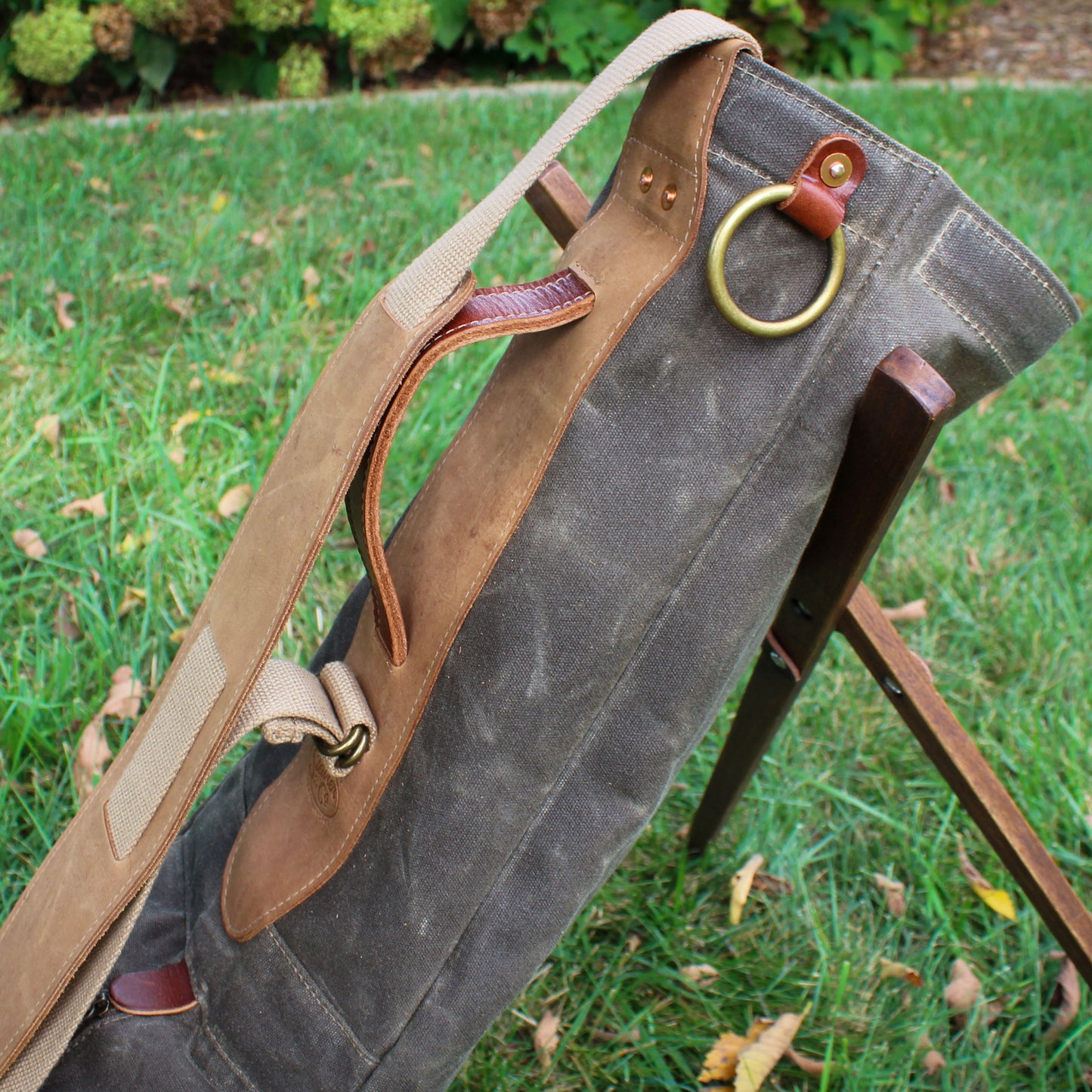 Field Tan Waxed Duck/Tan/NuBuck Leather Trim  Sunday Golf Bag