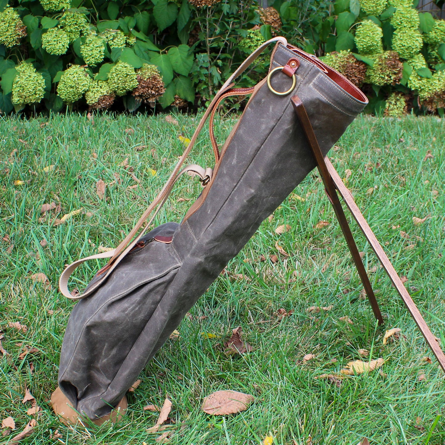 Field Tan Waxed Duck/Tan/NuBuck Leather Trim  Sunday Golf Bag