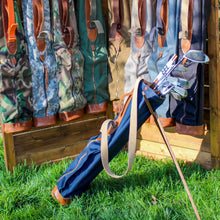 Load image into Gallery viewer, Navy Cordura/Tan/Saddle Heritage Leather Trim Sunday Golf Bag