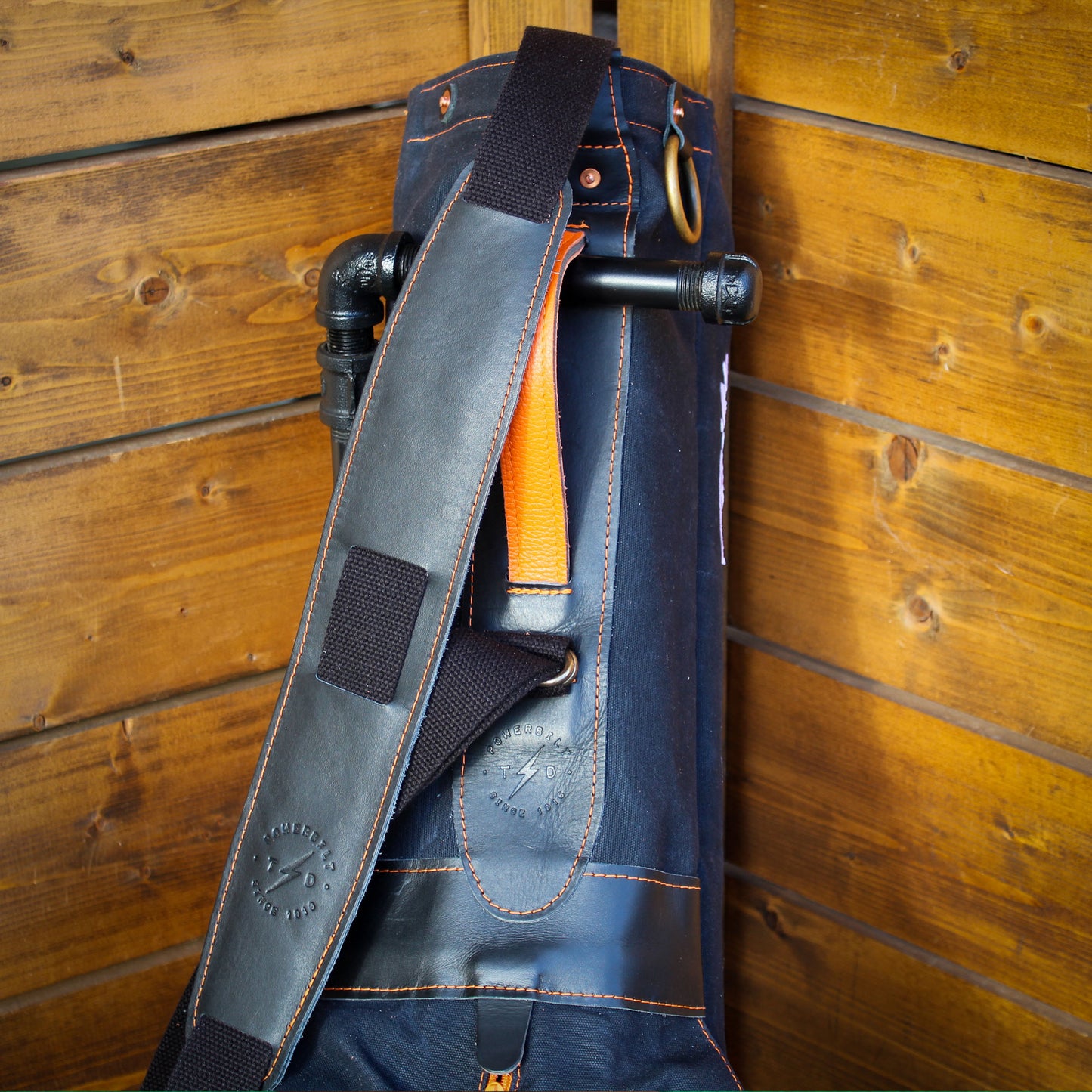 Black Waxed Duck/Black/Black Leather Trim Sunday Golf Bag