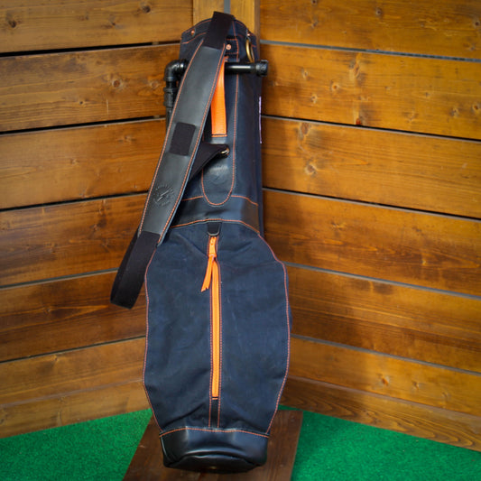 Black Waxed Duck/Black/Black Leather Trim Sunday Golf Bag