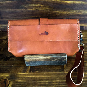Steurer & Co. Leather Clutch, Veggie Tanned Leather, SteuerJacoby Golfbag Designer, Leather Wristlet, Handmade Leather Bags and Accessories