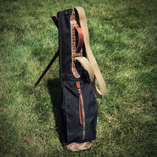 Load image into Gallery viewer, Black Cordura/Tan/Croc Leather Trim Sunday Golf Bag