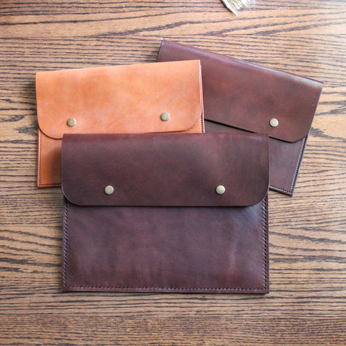 Leather MacBook Folio, Leather Computer Folio, Hand Stitched Leather, Made in Kentucky, Hand Crafted Leather Totes, Satchels & Accessories, Steurer & Co.