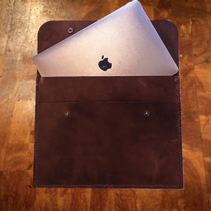Leather MacBook Folio, Leather Computer Folio, Hand Stitched Leather, Made in Kentucky, Hand Crafted Leather Totes, Satchels & Accessories, Steurer & Co.