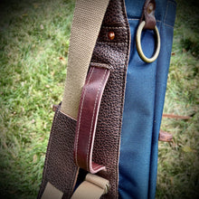 Load image into Gallery viewer, Navy Cordura/Tan/Bison Leather Trim Sunday Golf Bag
