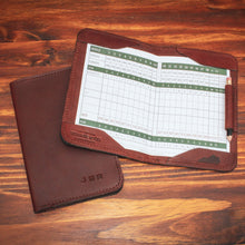 Load image into Gallery viewer, Steurer &amp; Co. Leather Golf Score Card Holder. Made in Kentucky. Hickory Golf.