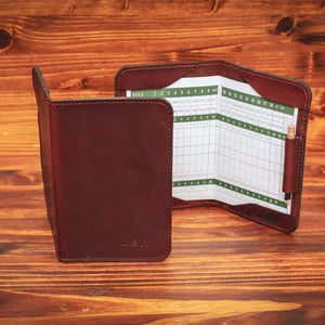 Steurer & Co. Leather Golf Score Card Holder. Made in Kentucky. Hickory Golf.