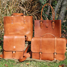 Load image into Gallery viewer, Steurer &amp; Co. Mason Everyday Tote, Veggie Tanned Leather, Steurer, SteurerJacoby Leather Golfbag Designer, Totes, Handmade Leather Tote, Leather Tote