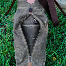Load image into Gallery viewer, Field Tan Waxed Duck/Brown/Saddle Heritage Leather Trim Sunday Golf Bag