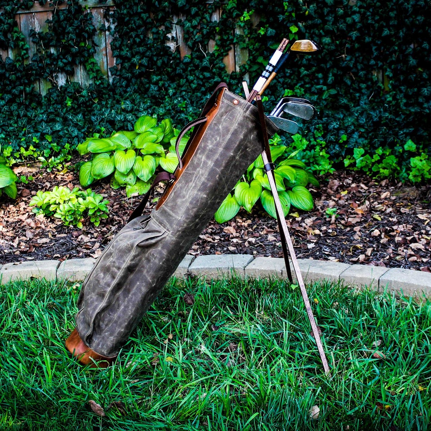 Sunday Golf Bag, Steurer Golf Bag, Steurer & Co., Hand made in Kentucky, Leather Goods, Hickory, Minimalist Golf, Minimalist Bag, Pencil Golf Bag, Leather Goods, Made in the USA