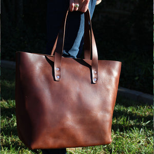 Steurer & Co. Mason Everyday Tote Veggie Tanned Thoroughbred, Totes, Handmade Leather Bags and Accessories