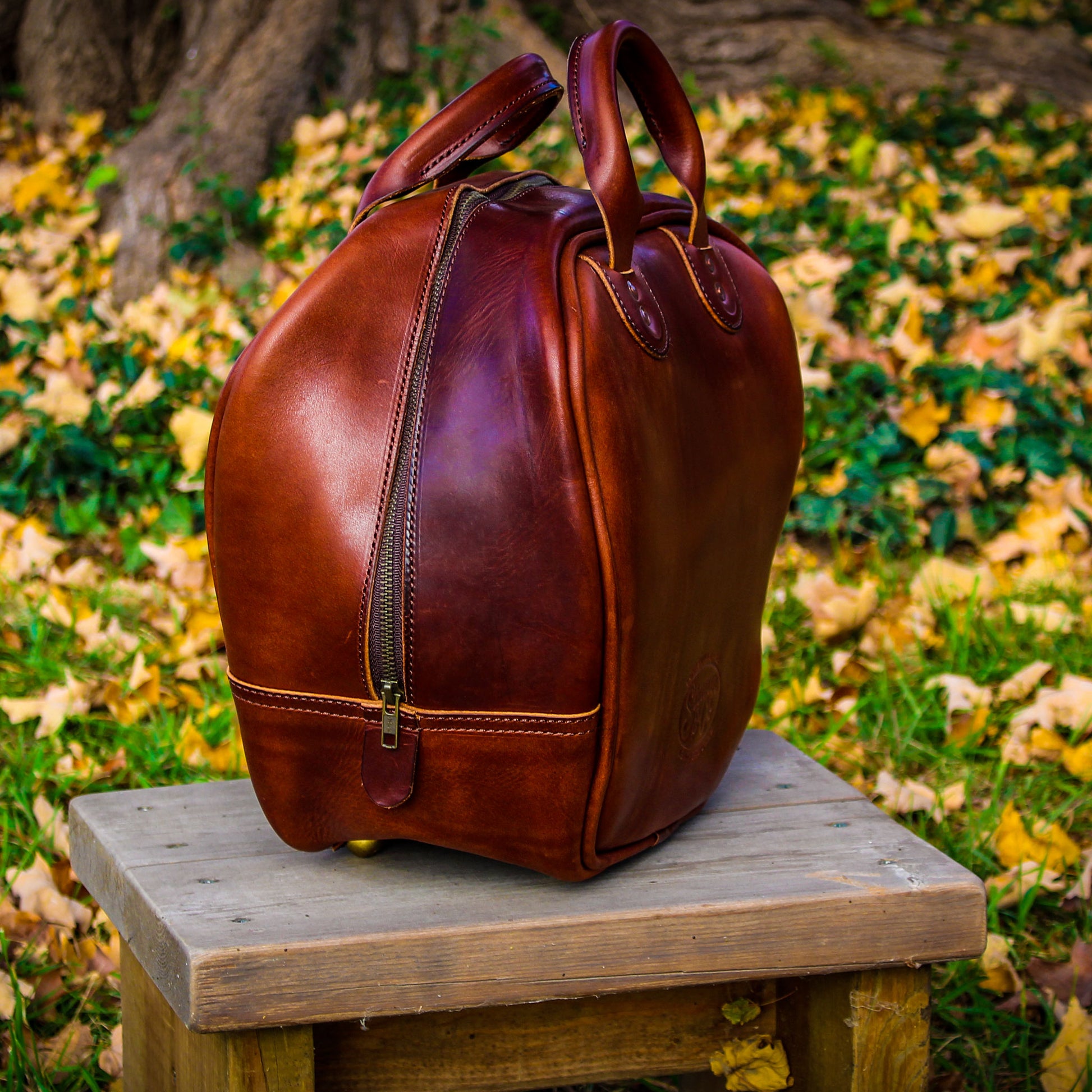 Steurer & Co. Vintage Bowling Bag, Leather Bowling Bag, Retro Bowling Bag, Sporting Goods, Brunswick,