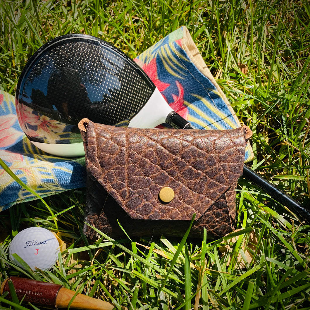 Sunday Golf Bag, Steurer Golf Bag, Steurer & Co., Hand made in Kentucky, Leather Goods, Hickory, Minimalist Golf, Minimalist Bag, Leather Golf Tee Pouch, Leather Valuables Pouch, Made in the USA